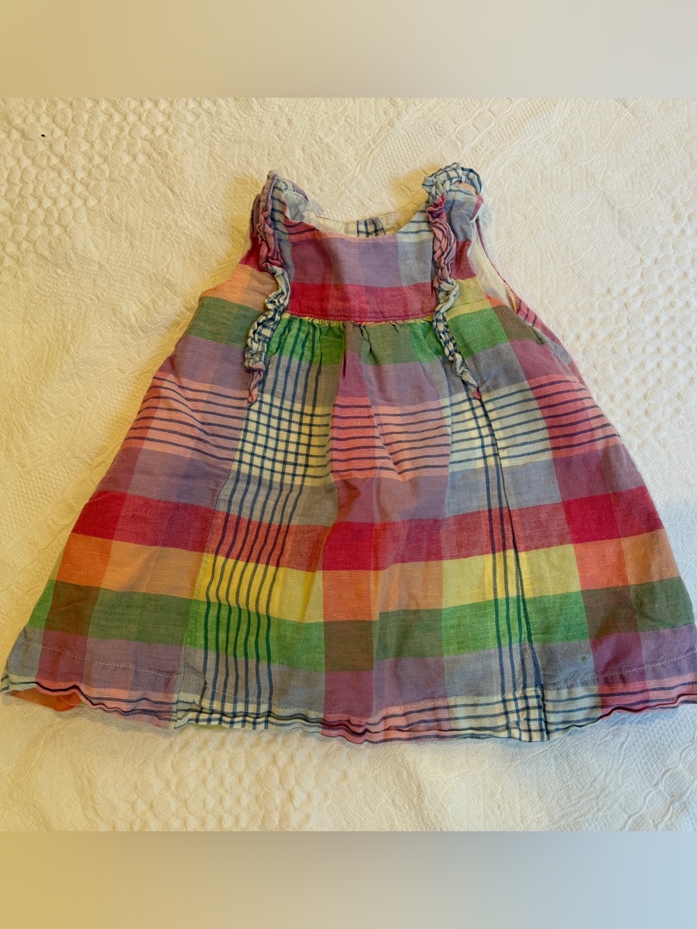 Baby Gap Linen Blend Madras Dress Size 12-18 Months